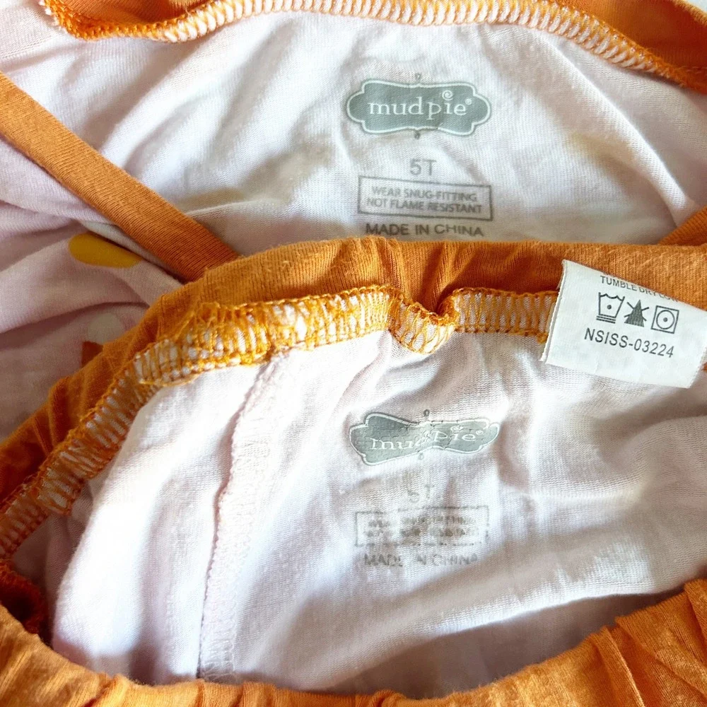 Mud Pie Kids Bamboo‎ Halloween Pajama Set Candy Corn Long Sleeve Pants Size 5T